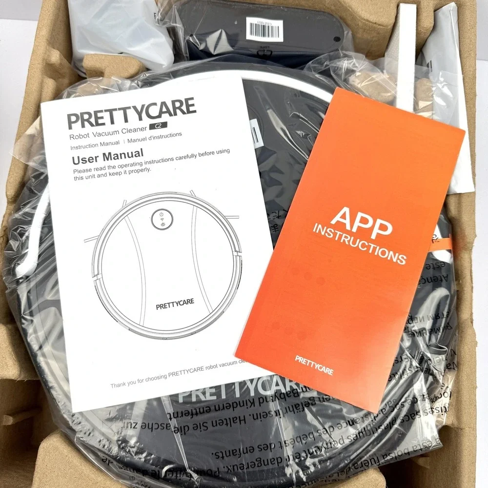 PRETTYCARE C2 Robot Vacuum‎ Cleaner WiFi App Control Self-Charging Black